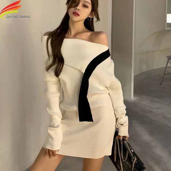 autumn winter slash neck collar sweater dress women off shoulder elegant white long sleeve mini knitted dresses female casual, Black;gray
autumn winter slash neck collar sweater dress women off shoulder elegant white long sleeve mini knitted dresses female casual, Black;gray