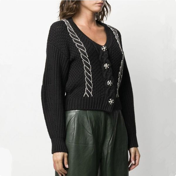 sweaters red cardigan women 2021 runway round neck crystal beaded cropped sweater cardigans short knitted jersey jackets spring outwear, White;black
sweaters red cardigan women 2021 runway round neck crystal beaded cropped sweater cardigans short knitted jersey jackets spring outwear, White;black