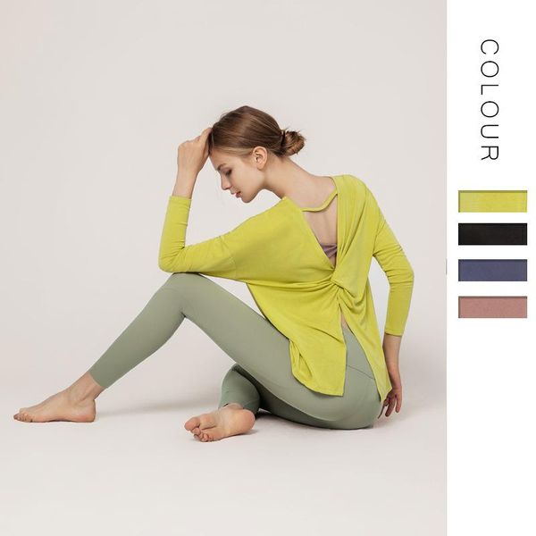 yoga outfit shirt women fitness tank open back design breathable long sleeves workout training dancing sportswear solid tie waist
yoga outfit shirt women fitness tank open back design breathable long sleeves workout training dancing sportswear solid tie waist