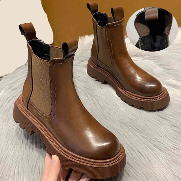 dress shoes rimocy 2021 women's winter chelsea boots brown thick heels platform ankle women warm short plush slip on botas mujer c, Black
dress shoes rimocy 2021 women's winter chelsea boots brown thick heels platform ankle women warm short plush slip on botas mujer c, Black