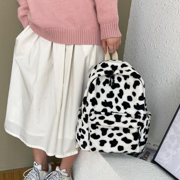 backpack casual women handbags cow pattern plush designer ladies bags fashionable shoulder messenger 2021
backpack casual women handbags cow pattern plush designer ladies bags fashionable shoulder messenger 2021