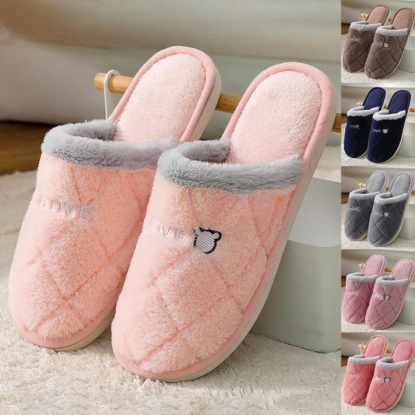 slippers fashion indoor women warm plush slipper house non-slip soft lovers winter shoes slides, Black
slippers fashion indoor women warm plush slipper house non-slip soft lovers winter shoes slides, Black