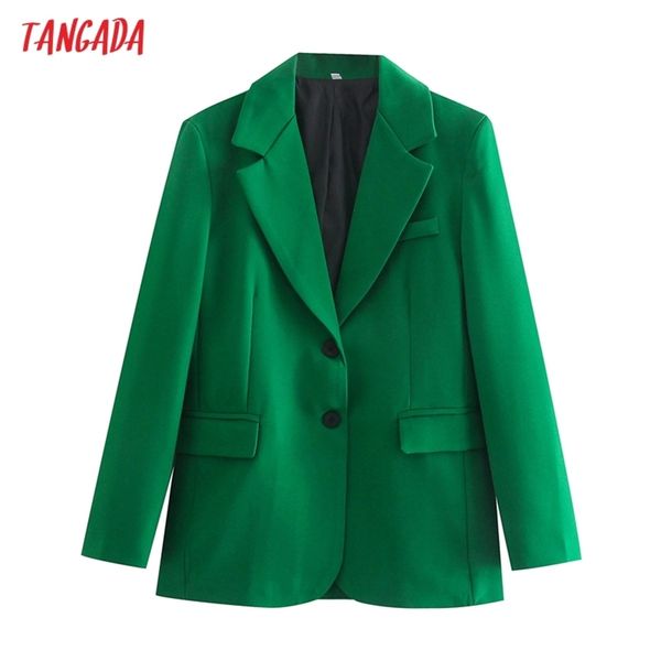 tangada women solid green blazer coat vintage notched collar pocket fashion female casual chic qd58 210826, White;black
tangada women solid green blazer coat vintage notched collar pocket fashion female casual chic qd58 210826, White;black