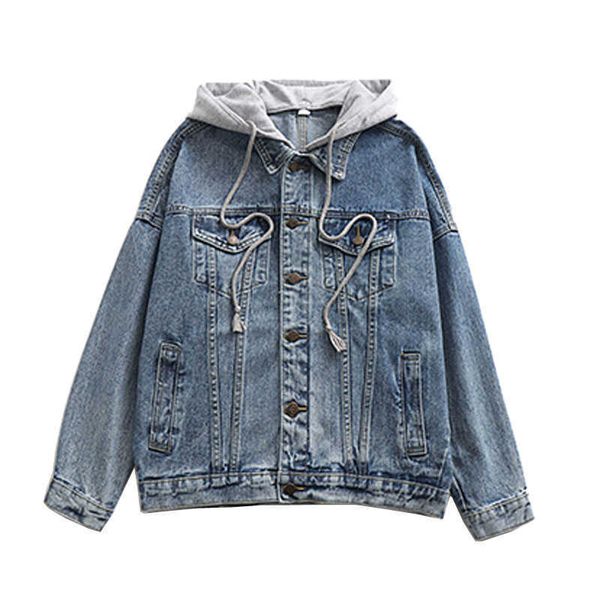 perhaps u women denim jacket blue loose pocket hooded c0118 210529, Black;brown
perhaps u women denim jacket blue loose pocket hooded c0118 210529, Black;brown