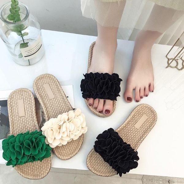 slippers home women's ladies round toe flower flat causal slipper shoes beach sandals woman slip on flats female pvc sandales plates, Black 
slippers home women's ladies round toe flower flat causal slipper shoes beach sandals woman slip on flats female pvc sandales plates, Black