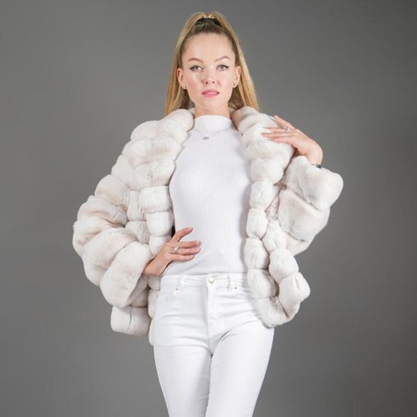 women's fur & faux winter coat women 2021 latest design rex overcoat cropped jacket plus size, Black