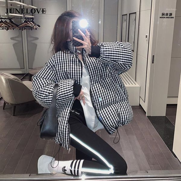 women's down & parkas 2021 winter cotton autumn plaid check warm puffer jacket women's oversized coat outwear casaco feminino inver, Black
women's down & parkas 2021 winter cotton autumn plaid check warm puffer jacket women's oversized coat outwear casaco feminino inver, Black