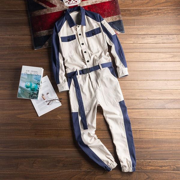 men's mixed color long sleeve full length overalls casual trousers safari style z1 pants, Black
men's mixed color long sleeve full length overalls casual trousers safari style z1 pants, Black