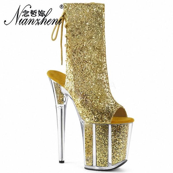 boots flash powder bling 20cm super stiletto heels thick platform hollow 8 inches novelty models open toe low tube ankle, Black
boots flash powder bling 20cm super stiletto heels thick platform hollow 8 inches novelty models open toe low tube ankle, Black