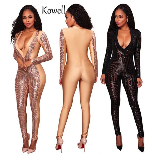 women's jumpsuits & rompers 2021 kowell style female bodycon v-neck long sleeve sequin stretch material nightclub party, Black;white
women's jumpsuits & rompers 2021 kowell style female bodycon v-neck long sleeve sequin stretch material nightclub party, Black;white