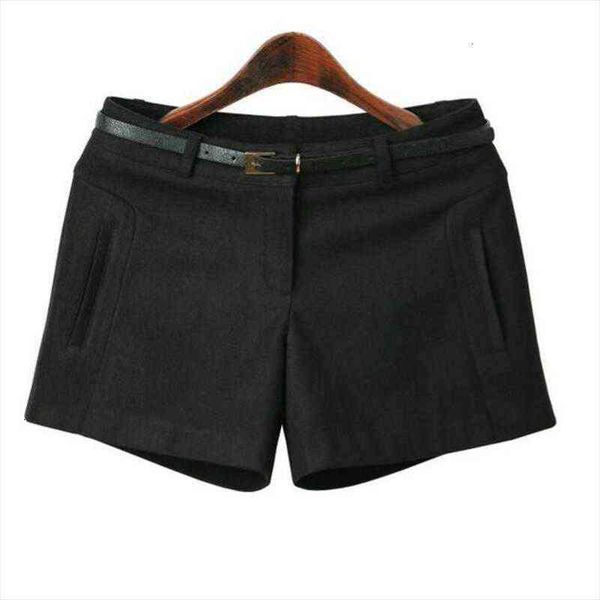 spring winter high waist solid womens shorts casual woolen straight size s428, White;black
spring winter high waist solid womens shorts casual woolen straight size s428, White;black