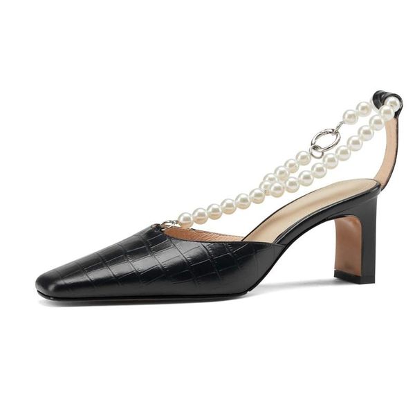 genuine leather square toe shallow high heels pearl beading princess style fairly buckle straps sandals women l39, Black
genuine leather square toe shallow high heels pearl beading princess style fairly buckle straps sandals women l39, Black