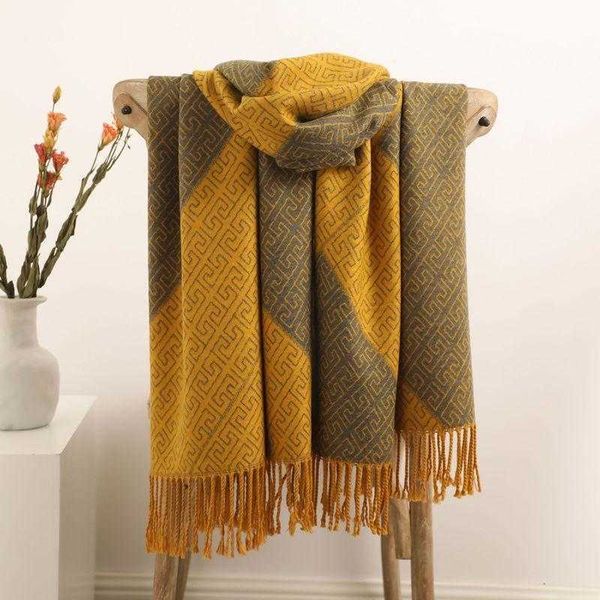 2021 core spun yarn imitation cashmere scarf female autumn and winter warm double-sided geometric lattice shawl student bib, Blue;gray
2021 core spun yarn imitation cashmere scarf female autumn and winter warm double-sided geometric lattice shawl student bib, Blue;gray