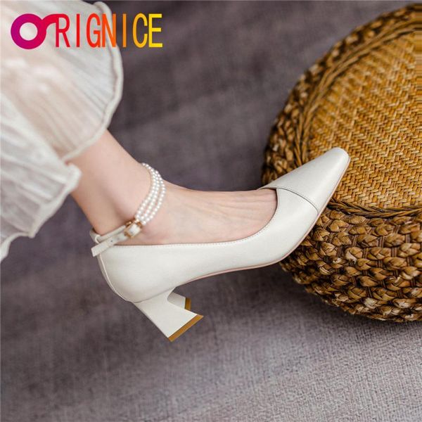 dress shoes orignice 2021 genuine leather ankle pearl strap strappy design fashion mid high heel women pumps big size 34-43, Black
dress shoes orignice 2021 genuine leather ankle pearl strap strappy design fashion mid high heel women pumps big size 34-43, Black