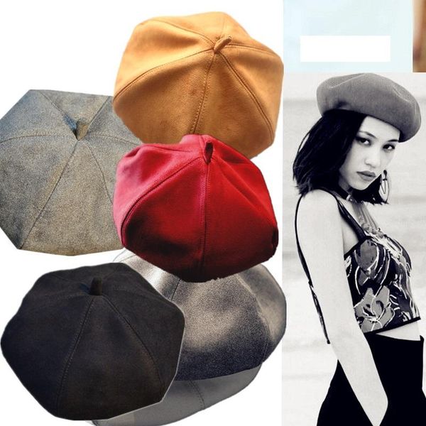 berets fashion suede beret female winter cap for girls red birette french artist boina gorra plana bone femme, Blue;gray
berets fashion suede beret female winter cap for girls red birette french artist boina gorra plana bone femme, Blue;gray