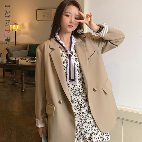 women casual coat suit collar double breasted long sleeve jacket for loose fashion clothing 2h214 210507, White;black
women casual coat suit collar double breasted long sleeve jacket for loose fashion clothing 2h214 210507, White;black