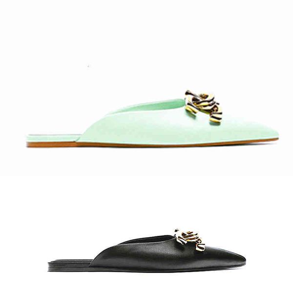 slippers summer new pointed temperament half female metal decoration flat sandals and lazy mules za 47j3, Black
slippers summer new pointed temperament half female metal decoration flat sandals and lazy mules za 47j3, Black