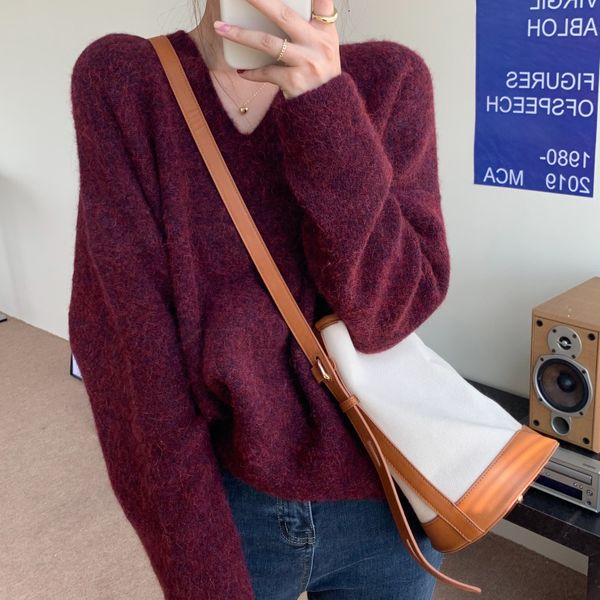 sweaters spring retro elegant knitwear causal clothe basic solid loose fashion v-neck pullovers warm sweater w5ei, White;black
sweaters spring retro elegant knitwear causal clothe basic solid loose fashion v-neck pullovers warm sweater w5ei, White;black