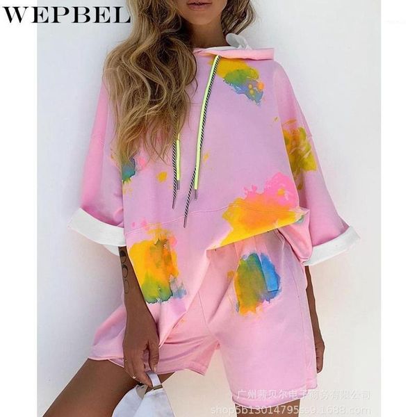 women's tracksuits wepbel fashion tie-dye print loose suit autumn high waist straight shorts + three quarter sleeve hooded top, Gray
women's tracksuits wepbel fashion tie-dye print loose suit autumn high waist straight shorts + three quarter sleeve hooded top, Gray