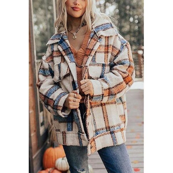 women's wool & blends 2021 winter lattice print warm coat women single breasted lapel long sleeve loose casual vintage jacket streetwea, Black
women's wool & blends 2021 winter lattice print warm coat women single breasted lapel long sleeve loose casual vintage jacket streetwea, Black