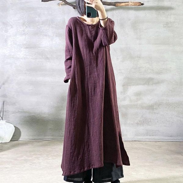 casual dresses johnature cotton linen retro plate buckle o-neck pocket long sleeve plus size 2021 autumn simple fashion women dress, Black;gray
casual dresses johnature cotton linen retro plate buckle o-neck pocket long sleeve plus size 2021 autumn simple fashion women dress, Black;gray