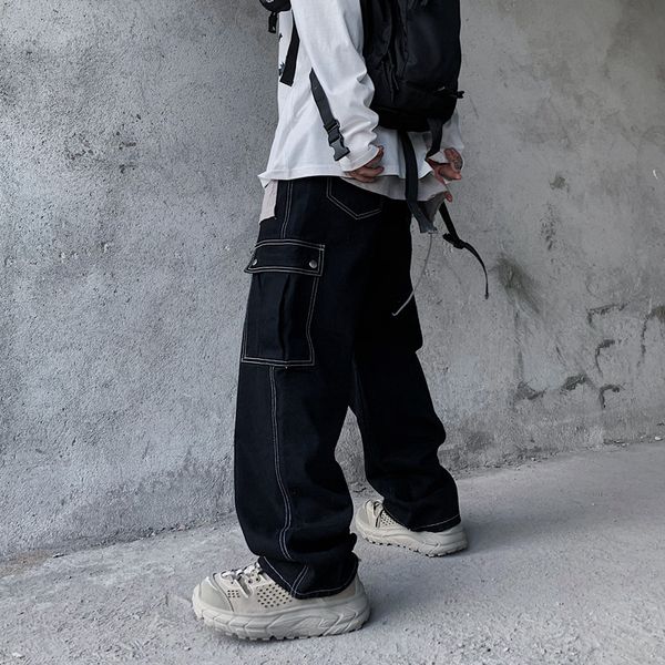 capri high black belt women's cargo pants plus size ribbon punk long leg goth pockets streetwear corridors, Black;white
capri high black belt women's cargo pants plus size ribbon punk long leg goth pockets streetwear corridors, Black;white