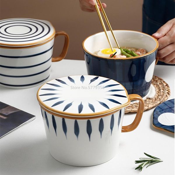 ceramic instant noodle bowl with handle and lid home ramen salad japanese-style tableware creativity bowls
ceramic instant noodle bowl with handle and lid home ramen salad japanese-style tableware creativity bowls