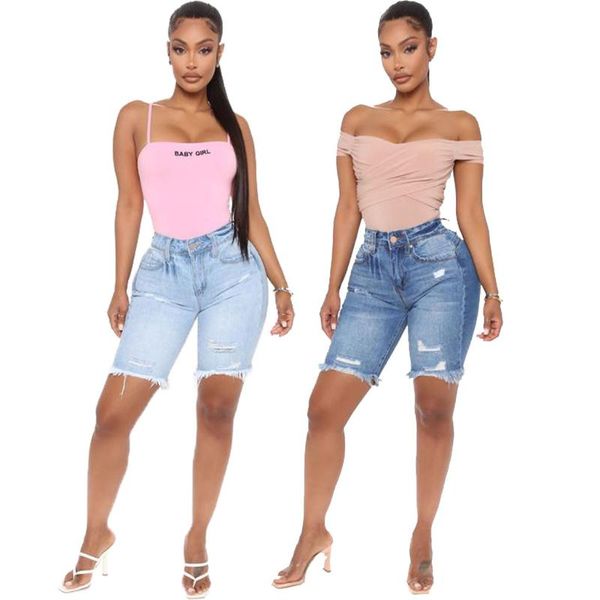 women's jeans european and american fashion all-match hole high-waist washed stretch straight denim shorts five-point pants, Blue
women's jeans european and american fashion all-match hole high-waist washed stretch straight denim shorts five-point pants, Blue