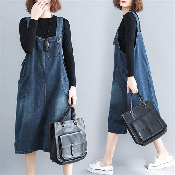 straps denim dress spring summer womens tank loose plus size blue jeans female vest clothing ah18, White
straps denim dress spring summer womens tank loose plus size blue jeans female vest clothing ah18, White