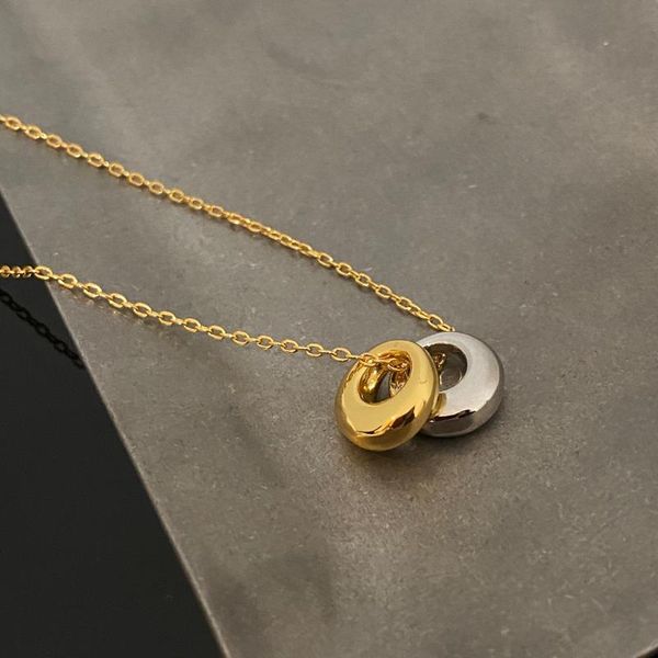 pendant necklaces minimalist circle necklace female cold clavicle chain, Silver 
pendant necklaces minimalist circle necklace female cold clavicle chain, Silver