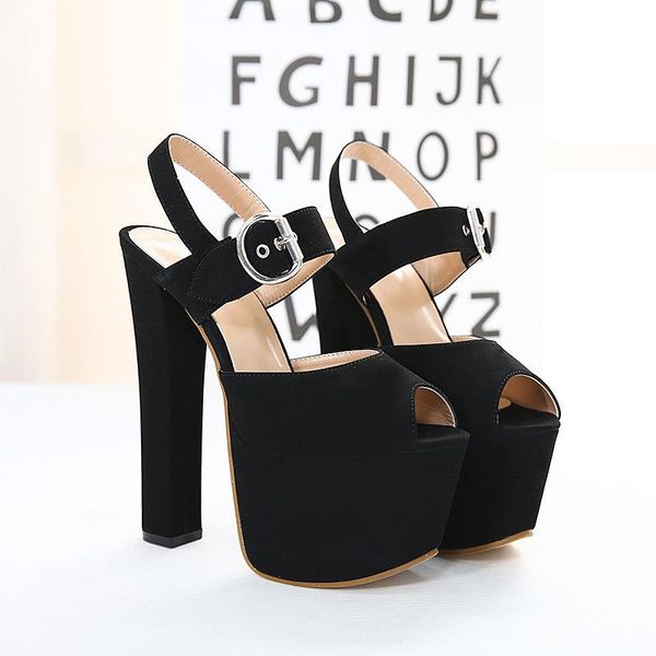 european and american fashion word buckle female fish mouth water table banquet wild high heel sandals, Black
european and american fashion word buckle female fish mouth water table banquet wild high heel sandals, Black