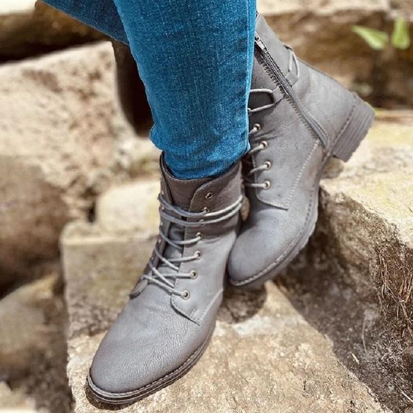 boots women lace up ankle autumn winter pu leather low heels military platform zipper punk ladies shoes botas mujer, Black
boots women lace up ankle autumn winter pu leather low heels military platform zipper punk ladies shoes botas mujer, Black
