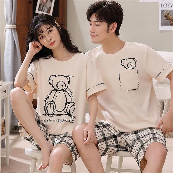 summer couple pijamas set women sleepwear cotton casual short sleeve home wear cute cartoon little bears print plus size, Black;red
summer couple pijamas set women sleepwear cotton casual short sleeve home wear cute cartoon little bears print plus size, Black;red