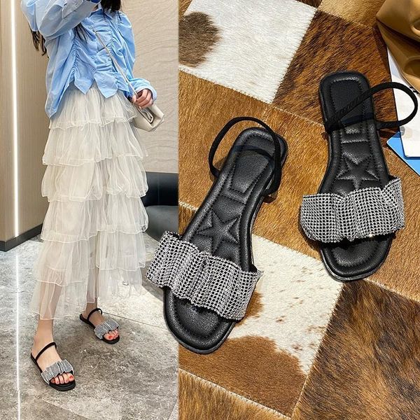women's low heel sandals,2021 summer square toe open stylish sandals fairy style rhinestone a528 slippers, Black
women's low heel sandals,2021 summer square toe open stylish sandals fairy style rhinestone a528 slippers, Black