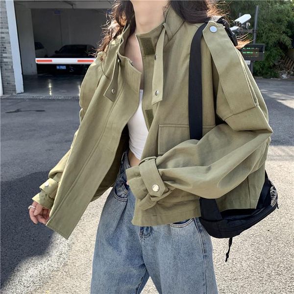 autumn winter women chic loose cotton short windbreaker jacket casual bf tooling female coats korean style women's trench, Tan;black
autumn winter women chic loose cotton short windbreaker jacket casual bf tooling female coats korean style women's trench, Tan;black