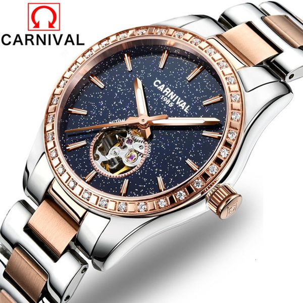carnival brand women's fashion automatic watches waterproof sapphire hollow mechanical relogio feminino, Slivery;brown
carnival brand women's fashion automatic watches waterproof sapphire hollow mechanical relogio feminino, Slivery;brown