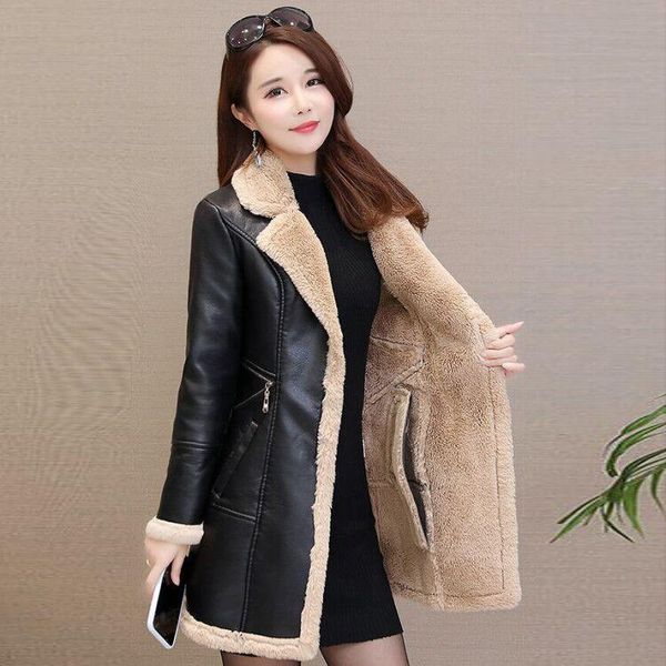 women's leather & faux 2021 autumn female long soft trench coat sleeve elegant fashion jackets ladies winter coats q29, Black
women's leather & faux 2021 autumn female long soft trench coat sleeve elegant fashion jackets ladies winter coats q29, Black