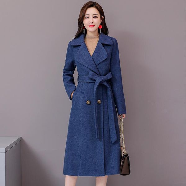 women's wool & blends 2021 autumn winter red woolen coat female classic coats korea long slim double-breasted cashmere, Black
women's wool & blends 2021 autumn winter red woolen coat female classic coats korea long slim double-breasted cashmere, Black
