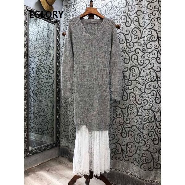 knitted dress 2021 autumn winter casual knitwear women white lace patchwork long sleeve ankle length sweater pullover dresses, Black;gray
knitted dress 2021 autumn winter casual knitwear women white lace patchwork long sleeve ankle length sweater pullover dresses, Black;gray