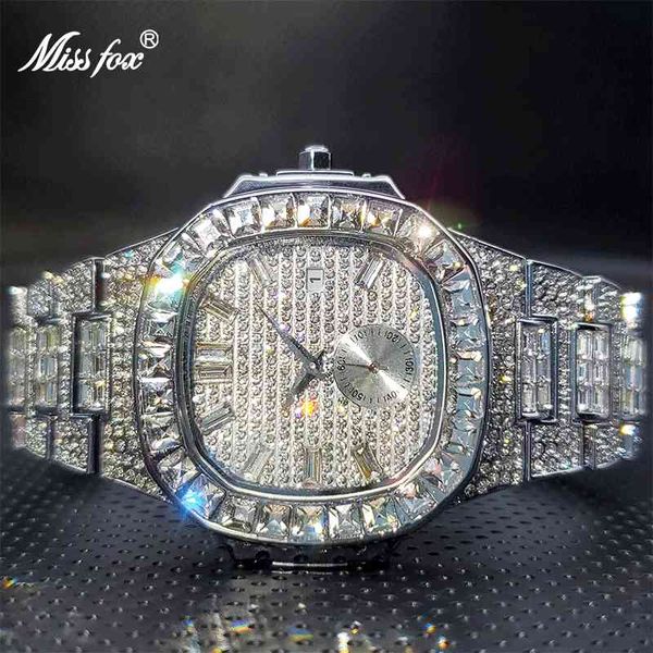 men's diamond watch with double dial missfox classic square ice out large men wristwatch waterproof wholesale froze bijoux homme, Slivery;brown
men's diamond watch with double dial missfox classic square ice out large men wristwatch waterproof wholesale froze bijoux homme, Slivery;brown