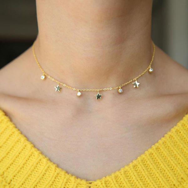 pendant necklaces dainty delicate jewelry design tiny cute cz star cham drop gold rose color fashion necklace, Silver
pendant necklaces dainty delicate jewelry design tiny cute cz star cham drop gold rose color fashion necklace, Silver