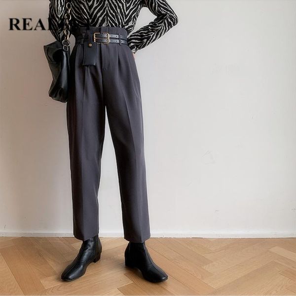 women's pants & capris realeft 2021 double belt korean style high waist solid color elegant ol pockets women trousers female, Black;white
women's pants & capris realeft 2021 double belt korean style high waist solid color elegant ol pockets women trousers female, Black;white