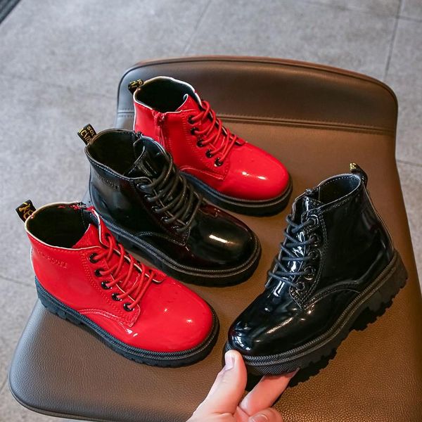 boots kids short ankle patent leather black red boys girls autumn boot 26-37 platform zipper non-slip children flat shoes, Black;grey
boots kids short ankle patent leather black red boys girls autumn boot 26-37 platform zipper non-slip children flat shoes, Black;grey
