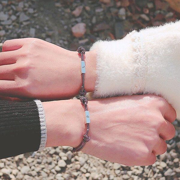 charm bracelets 2pcs/pair couple bracelet 2mm braided string magnet braclet adjustable heart sun moon braslet for girlfriend jewelry gift, Golden;silver
charm bracelets 2pcs/pair couple bracelet 2mm braided string magnet braclet adjustable heart sun moon braslet for girlfriend jewelry gift, Golden;silver