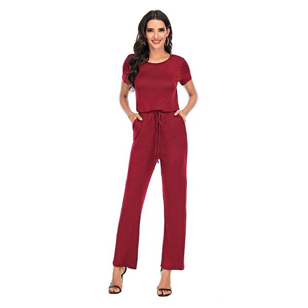 women's jumpsuits & rompers summer women jumpsuit solid color o neck short sleeve sashes pocket keyhole button wide leg pants high wais, Black;white
women's jumpsuits & rompers summer women jumpsuit solid color o neck short sleeve sashes pocket keyhole button wide leg pants high wais, Black;white