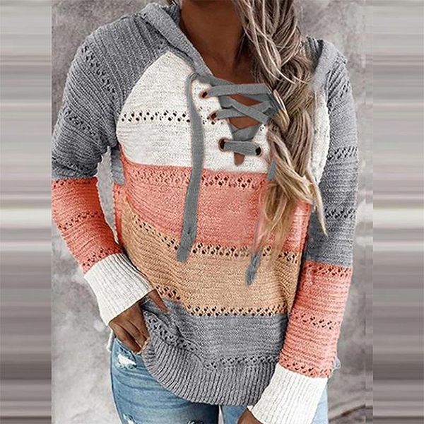 women's sweaters elegant full sleeve loose casual women drawstring bandage hooded vintage patchwork sweater spring pullover streetwear, White;black
women's sweaters elegant full sleeve loose casual women drawstring bandage hooded vintage patchwork sweater spring pullover streetwear, White;black