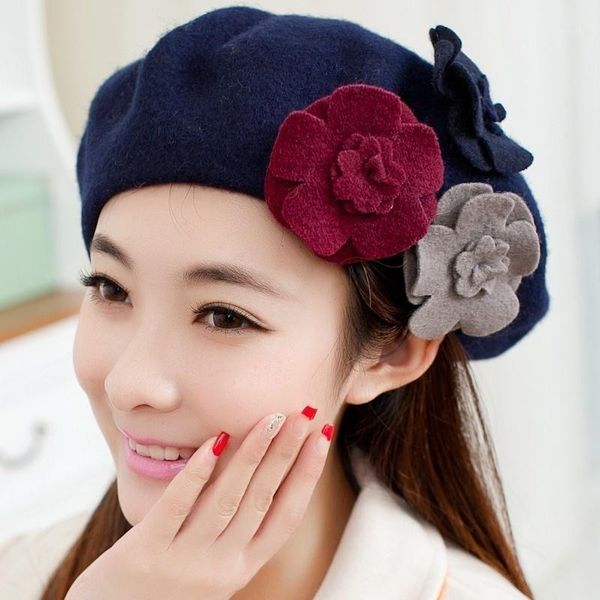 berets 2021 autumn pure wool beret women and winter fashion flower knitted hat chic pillbox cap, Blue;gray
berets 2021 autumn pure wool beret women and winter fashion flower knitted hat chic pillbox cap, Blue;gray