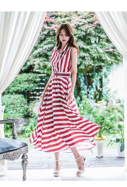 a line elegant striped women es summer sleeveless single-breasted shirt party office lady big swing a-line with belt, Black;gray
a line elegant striped women es summer sleeveless single-breasted shirt party office lady big swing a-line with belt, Black;gray
