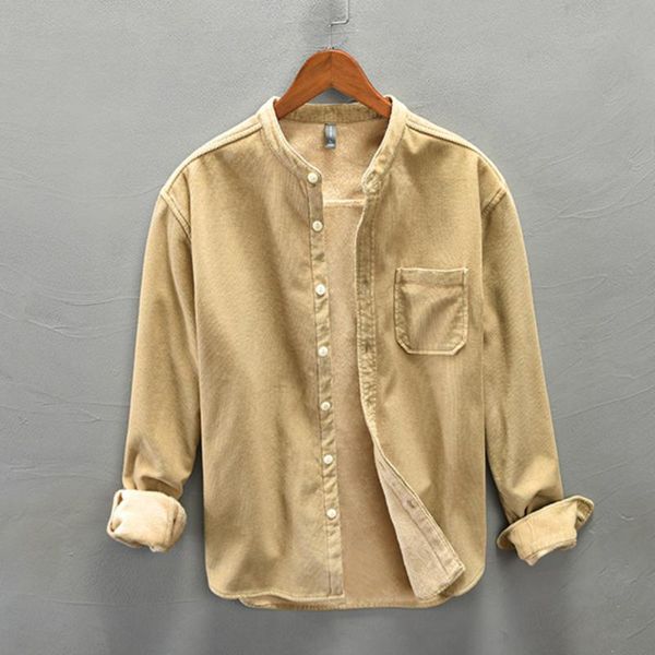 men's casual shirts men winter trendy thick fleece soft bottoming corduroy japan style solid color long sleeve lapel shirt, White;black
men's casual shirts men winter trendy thick fleece soft bottoming corduroy japan style solid color long sleeve lapel shirt, White;black