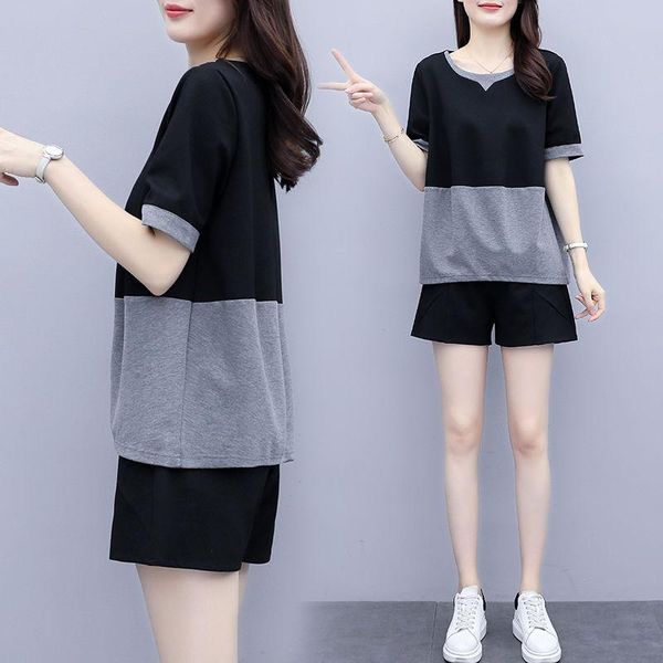 women's tracksuits casual fashion 2 piece sets womens outfits 2021 o neck short sleeve loose + elastic high waist wide leg shorts suit, Gray
women's tracksuits casual fashion 2 piece sets womens outfits 2021 o neck short sleeve loose + elastic high waist wide leg shorts suit, Gray